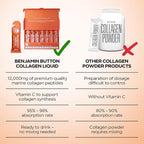 12,000mg Marine Collagen Liquid Shots| High Strength Hydrolyzed Marine Collagen Peptides w/Hyaluronic Acid & Vitamin C for Skin, Hair & Joints | Orange, 14 Daily Servings 30ml