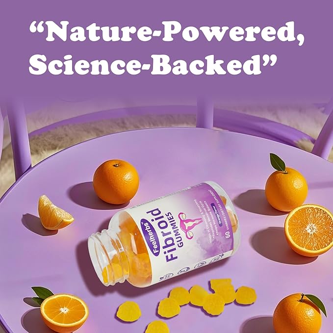 Fibroid Gummies for Women, Vegan Orange Flavor Gummies, Pack of 2