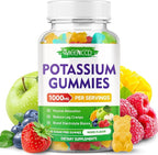 Potassium Citrate Gummies, High Potency Potassium Supplement for Adults Women & Men, Support Leg Cramps & Muscle Health, Sugar-Free, Mixfed Fruit Flavor, 60 Count