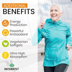 Besibest 1000mg Liposomal CoQ10 Ubiquinol, 120 Vegan Softgels, High Absorption Ubiquinol CoQ10 Supplement, Active Antioxidant Form of Coenzyme Q10 for Heart Function & Energy Production