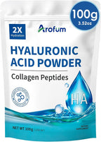 Hyaluronic Acid Powder, with Collagen Peptides – DIY Hydrating Serum & Skincare Ingredient, Clean Formula, Gluten-Free, No Preservatives – 100g / 3.52oz