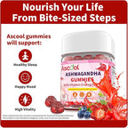 Ashwagandha Gummies for Stress Support & Relaxation with Magnesium + Vitamin D – 90 Count Sugar-Free, Vegan Ashwa Supplements