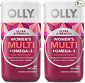 OLLY Ultra Women's Multi Softgels,Overall Health and Immune Support,Omega-3s,Iron,Vitamins A,D,C,E,B12,Daily Multivitamin,30 Day Supply -,60 Count (Pack of 2)