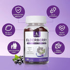 120 Gummies Sambucus Elderberry Gummies - Immune Support for Adults and kids 4+ 5 in 1 with Vitamin C, Zinc, Yeast β-glucan, Probiotics Complex, Nature Elderberry Supplement, Non-GMO, Gluten Free