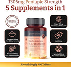 INFLAMMEASE Ultra Complete 1305mg – 90 Tablets (Turmeric Extract, Curcumin, Spirulina, Alpha Lipoic Acid, Resveratrol & Ginger Extract) – 3 Month Supply