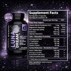 Luna Dream Natural Sleep Supplement for Relaxation & Restful Sleep (90 Capsules) - Natural Sleep Aid with Valerian Root, Ashwagandha, Magnesium, L-Tryptophan, Lemon Balm, & More - Melatonin Free