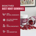 M inch Beet Root Gummies, Blood* Pressure Support & Nitric Oxide Booster, 8-in-1 Wellness Formula with Grape Seed, Coq10, Folic Acid, Vitamin C, B3 & B12, Sugar Free, Vegan, Pomegranate Flavor, 2 Pack