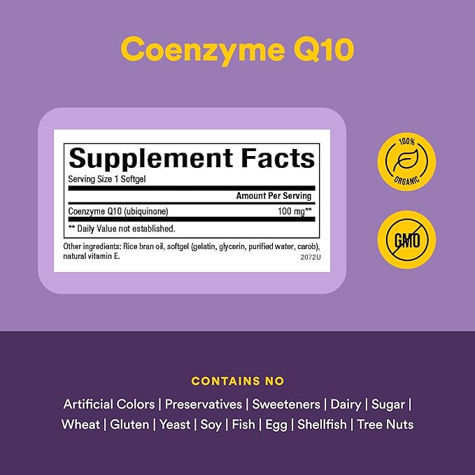 Natural Factors Coenzyme Q10 - Antioxidant Support Supplement Supports Cellular Energy Production - Better Absorption Aids Healthy Heart Function - 100 mg, 120 Softgels (120 Servings)