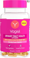 Vagisil Urinary Tract Health Supplements, Clinically-Proven Probiotics, Protects Urinary Tract Health, Clean Ingredients, Helps Cleanse and Flush UTI-Causing Bacteria, 1 Capsule Daily, 30 Capsules