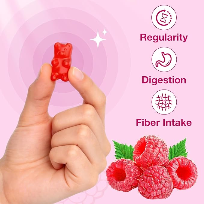 Fiber Gummies for Digestive Health & Regularity, Sugar-Free High Fiber Supplement for Adults & Kids, Soluble Dietary Fiber, Vegan Fiber Supplements for Men & Women, 120 Count