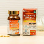 FINE JAPAN Nattokinase 6000FU – Japanese Fermented Natto Enzyme Supplement with Garlic and Vinegar/90 Capsules for 30 Servings/Made in Japan/37.8ｇ(420mg×90tablets)