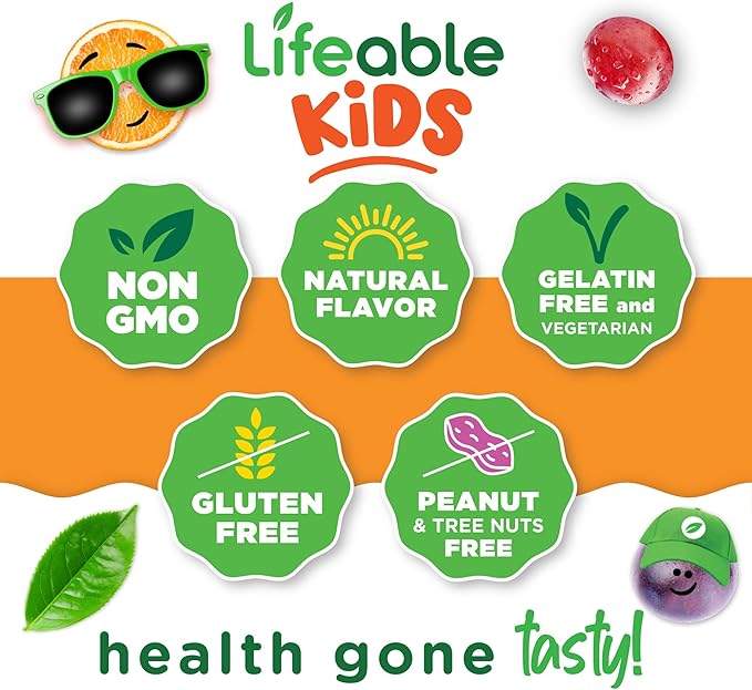 Lifeable Kids Biotin Gummies | 5,000mcg | Great Tasting Natural Flavor Biotin Supplement | Vegan Non GMO Hair Gummies | for Hair Skin and Nails | 90 Gummies
