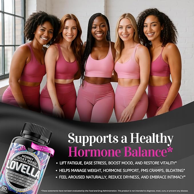 Hornygoatweed Women - Libido Booster for Women, Mood, Energy, Fast Acting Libido Supplement w. Maca Root, Female Libido Booster w. Ginseng, Tribulus, Hormone Balance Support, Enhancer Pills - 60ct USA