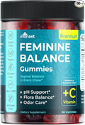 MONSET Feminine Balance Gummies for Women – Vaginal Probiotics for Women pH Balance & Odor Control – 60ct Prebiotics and Probiotics for Womens – Berry Flavor Vaginal Health Supplement