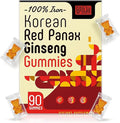 Sapotax Korean Red Panax Ginseng Supplement Gummies - Iron Supplements for Women & Men - Iron Gummies with Vitamin C, B6, B12, Potassium & Magnesium, Vegan - 90 Count