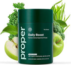 Proper, The Greens Daily Boost Organic Greens Powder. Whole Food, Apple Flavour Veggie Powder Superfood with Wheatgrass, Spirulina, Chlorella, Probiotics. Daily Drink Mix for Wellness and Digestion