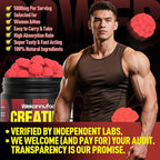 Wekannufod Creatine Monohydrate Gummies for Men & Women,5000MG Creatine Gummy Sugar Free. Boost Focus,Strength, and Endurance, Anti-Melting Formula, Vegan, Gluten-Free, Non-GMO,(Strawberry 90 ct)