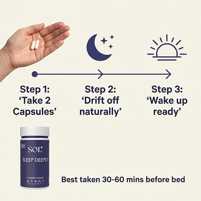Sleep Aid Without Melatonin for Adults - 60 Capsules - Herbal, Vegan & Gluten Free Sleep Supplement Aid - Pastillas para dormir - Sleep Deeply Made in the USA