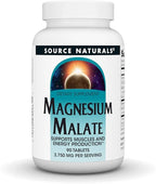 Source Naturals Magnesium Malate, Supports Muscles and Energy Production* - 3,750 mg per Serving - 90 Vegetarian Tablets