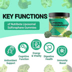 Liposomal Sulforaphane Supplement Gummies 150mg - Organic Broccoli Sprout Extract Supplement with Glucoraphanin, White Mustard for Antioxidant, Detox - Sugar Free, Lemon Flavored,60 Counts