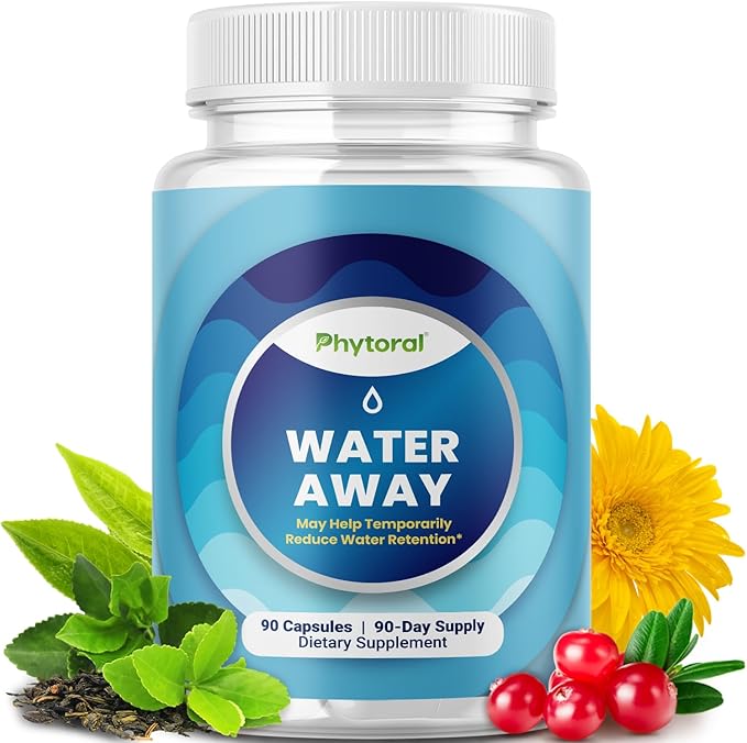 Water Retention Pills for Women & Men - Herbal Diuretic Supplements - Fluid Retention Supplement with Dandelion Leaf Extract & Green Tea for Bloating Relief - Pills for Leg & Feet Swelling - 90 Count