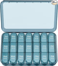 Daviky Pill Organizer 3X a Day, Weekly Pill Box 7 Day, Travel Pill Case with Large Containers, Pill Case for Vitamins, Medication, Supplements and Fish Oils