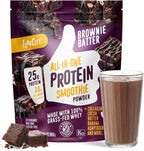 FlavCity All in One Protein Shake Powder, Brownie Batter - On the Go Meal Alternative + Collagen Peptides, Reishi & Cordyceps - Focus, Skin, Hair & Joint Support - 100% Grass Fed Whey, 20 Servings