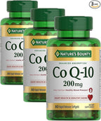 Nature's Bounty CoQ10, Supports Heart Health, Dietary Supplement, 200mg, 80 Rapid Release Softgels (Pack of 3)