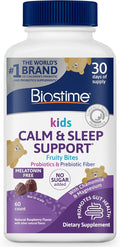 Biostime Kids Sleep Fruity Bites (Ages 4+) | Includes Probiotics| Calm magnesium gummies for kids | Melatonin Free calm gummies for Sleep aid | No added sugar | 60 Count