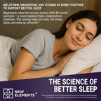 New Elements Melatonin Gummies 10mg with Magnesium Glycinate & Vitamin B6 | Sleep Support, Relaxation & Stress Relief | Non-GMO, Gluten-Free | Great-Tasting | Natural Grape Flavor