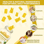 Magnesium Glycinate Gummies 1000mg - Sugar Free Magnesium Potassium Supplement for Relaxation, Calm, Stress Relief, and Sleep Support for Adults & Kids - 60 Pineapple Gummies