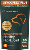 VetriScience GlycoFlex Ultimate Strength Healthy Hip and Joint – Mobility Supplement with Glucosamine for Dogs, MSM & Green Lipped Mussel, Peanut Butter, 60 Count