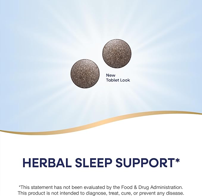 Nature's Way Valerian Nighttime Premium Blend, Herbal Sleep Support Supplements*, 320 mg of Valerian Extract per 2-tablet serving, Gluten-Free, 100 Tablets (Packaging May Vary)