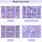 FYY Daily Pill Organizer,7 Compartments Portable Pill Case Travel Pill Organizer,[Folding Design] Large Pill Box for Purse Pocket to Hold Vitamins,Cod Liver Oil,Supplements and Medication-Purple
