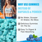 ElevateLife Creatine Monohydrate Gummies for Men & Women, Chewables Creatine Monohydrate for Muscle Strength, Muscle Builder, Energy Boost, Pre-Workout Supplement(90 Count)-Blueberry