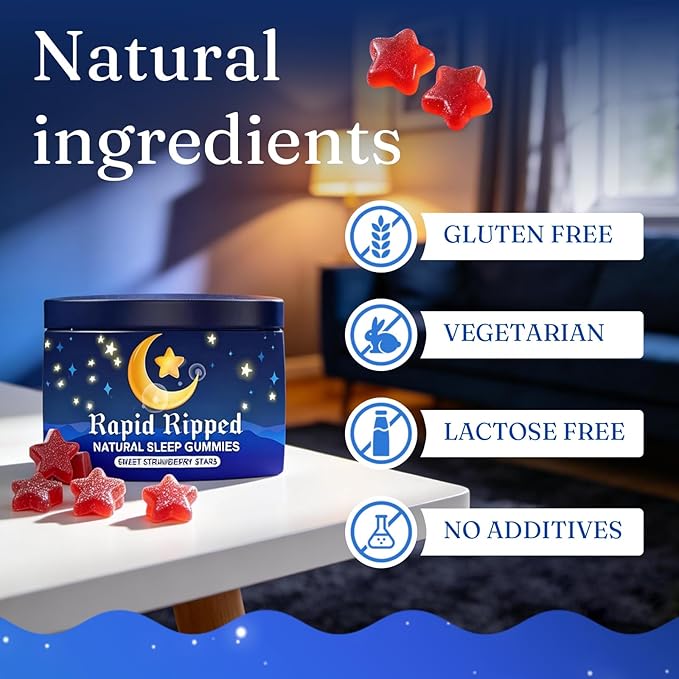 JRR LyraSleep Natural Sleep Aid Gummies - Fall Asleep Quickly and Gently in 30 Minutes- Effective Melatonin 6 mg Sleep+ Gummies for Adults a Restful Night's Sleep -60 Count (2pcs)