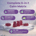 Magnesium Gummies for Stress & Sleep - 300mg Magnesium Complex with Glycinate, Citrate, Malate & Taurate - Supports Relaxation, Muscle & Heart Health - Vegan, Sugar-Free, Non-GMO - 60 Gummies