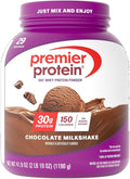 Premier Protein Powder, Chocolate Milkshake, 30g Protein, 1g Sugar, No Soy, Gluten Free, 41.9oz (29 Servings)