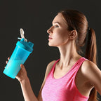 Baderke 2 Pcs Protein Powder Container with Funnels Stand, 4 Stackable Leakproof Protein Powder Dispenser, Portable Keychain Powder Container for Workout, Fitness, Travel(Blue)