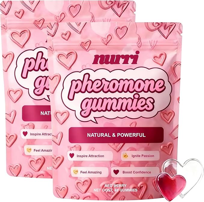 Gummies for Her, Gomitas De Feromonas para Mujer, with Slippery Elm, Supports Balance,Confidence & Social Vibe, Strawberry Flavor, 60 Gummies (2)