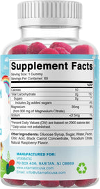 Vitamatic Kids Magnesium Calm Gummies - 60 Vegan Count - Great Tasting - Promote Healthy, Muscle, Bone, & Energy Support