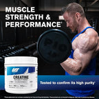 GAT SPORT Creatine Monohydrate 500 Gram Powder, Strength, Brain Health, Anti-oxidant, Endurance, for Men & Women, Unflavored, 100 Servings