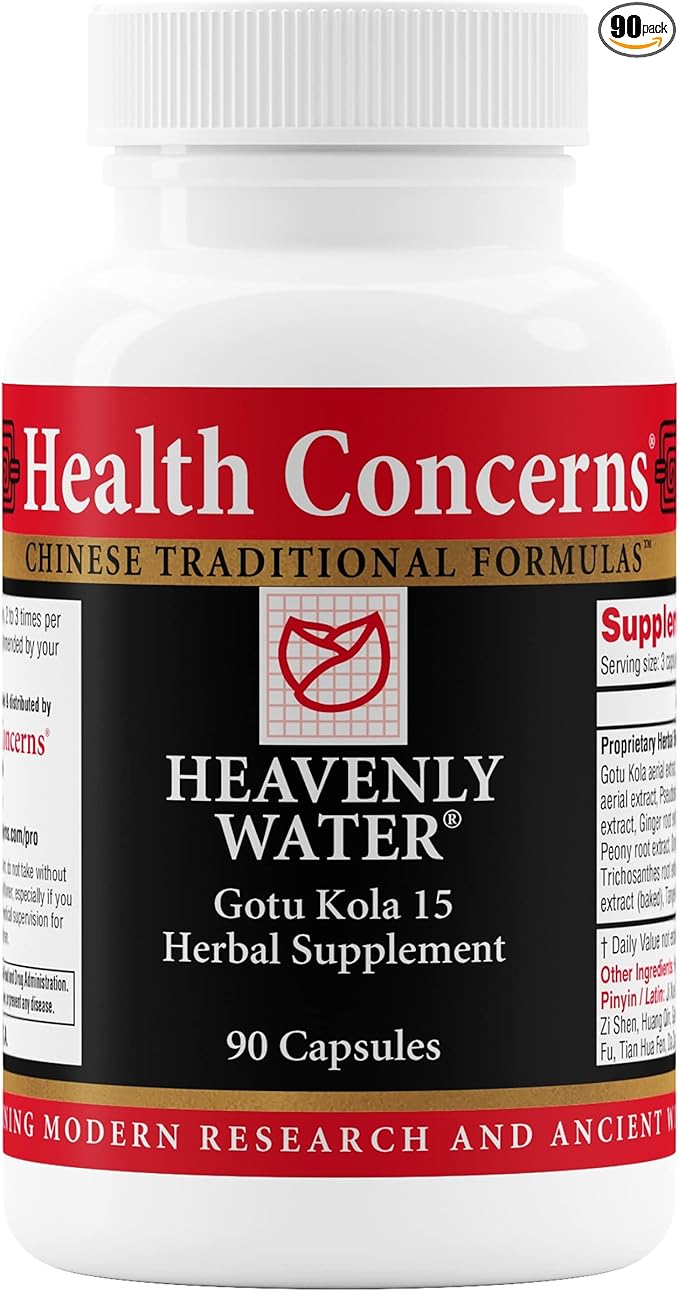 Health Concerns Heavenly Water – Menstrual Cycle & PMS Relief for Women – Menopause Support – Hormonal Balance – Gotu Kola & Chaste Tree Berry Herbal Supplement – Chinese Medicine – 90 Capsules