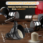 2 Pack Protein Powder Funnel, Portable Protein Powder Keychain, 50ml Protein Powder Holder, Protein Powder Container for Workouts, Fitness and Traveling
