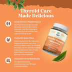 Vegan Thyroid Support Gummies with Sea Moss - Thyroid Support Gummies for Comprehensive Support for Men and Women with Iodine Selenium and Other Potent Vitamins - Gelatin-Free Non-GMO - 60 Count
