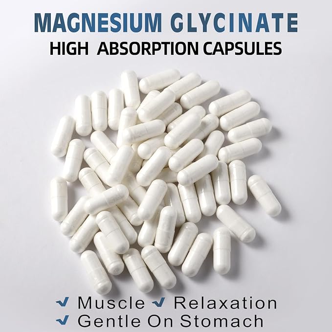Magnesium Glycinate 400 MG per Serving 100% Chelated for High Absorption, Gentle On Stomach, Non-GMO, 90 Vegetarian Capsules