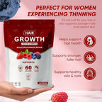 Hair Growth Gummies for Black Women, Hair Growth & Strength, Promote Hair Strength & Growth with Biotin Collagen & Botanical Extracts, Delicious Berry Flavor, 60 Count