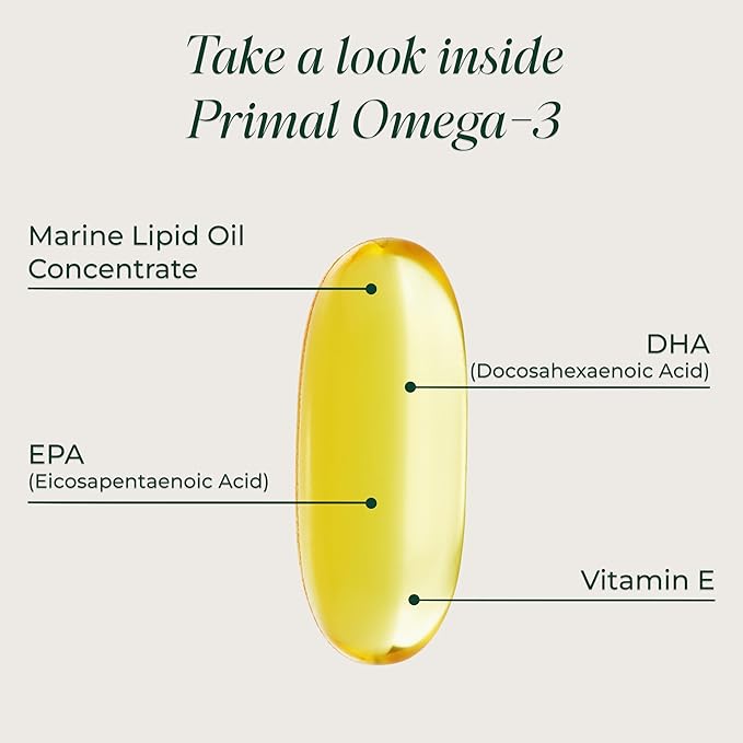 Primal Harvest Omega 3 Fish Oil Supplements, 30 Servings Soft Gels Capsules w/ 1000mg EPA + DHA Supplements, No Fishy Burps Non-GMO Omega 3 Fatty Acid, 2 Pack