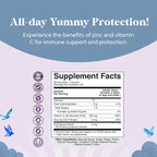 Kids Immunity Support Gummies - Delicious Vitamin C with Zinc and Echinacea Immune Booster Gummies for Kids - Vegan Gluten Free and Gelatin Free Chewable Gummy Vitamin Supplement for Children