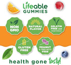 Lifeable Iron Gummies | 20mg | with Vitamin C | Great Tasting Blood Builder Iron Supplement | Iron with Vitamin C for Iron Deficiency | Iron Gummies for Women, Men, Adults | 90 Gummies